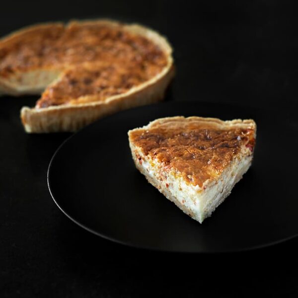 Roasted peppers and goat cheese quiche