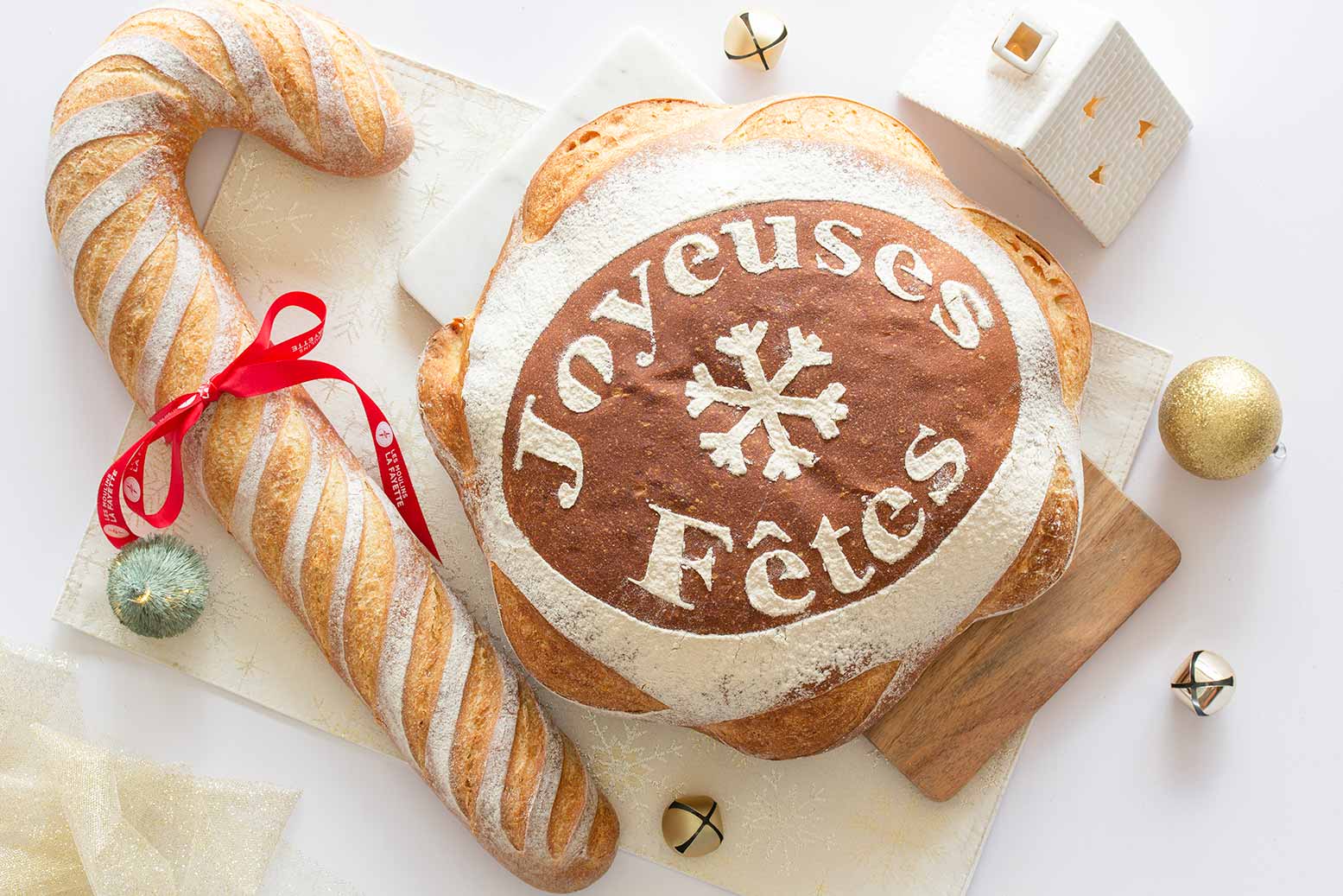 Moulins La Fayette | Duo pains | Miche campagnarde et le Pain en forme de canne de Noël